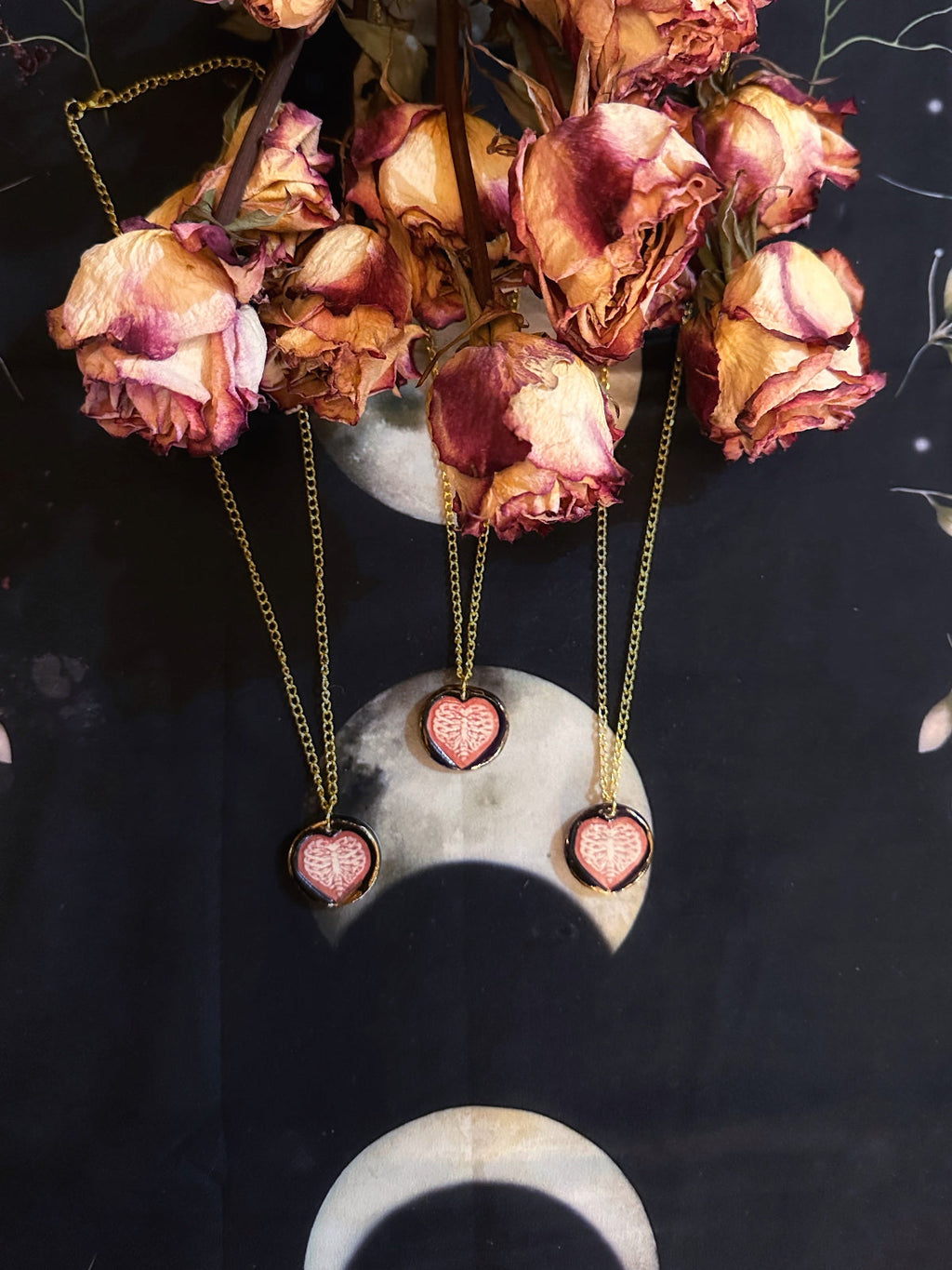 Caged Heart Porcelain Talisman - Necklace