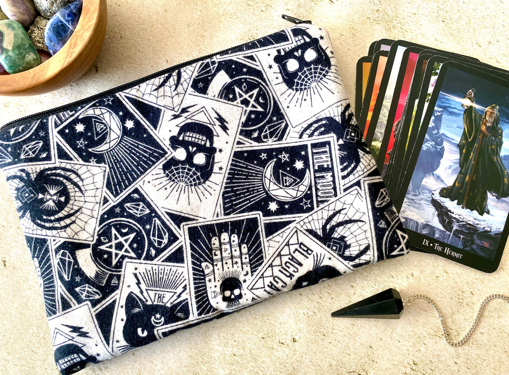 Witchy Tarot Bag - Goth Zipper Pouch