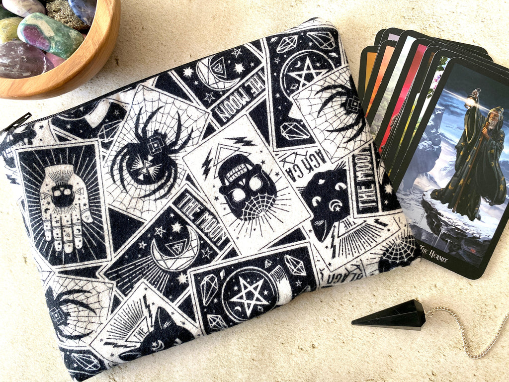 Witchy Tarot Bag - Goth Zipper Pouch
